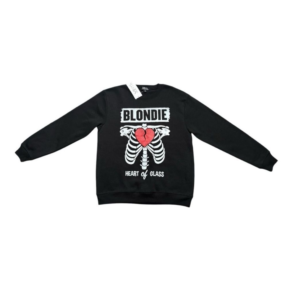 NWT Vinyl Icons Blondie Heart of Glass Skeleton Band Hoodie Sweatshirt S